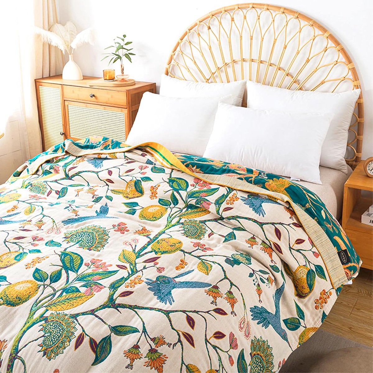 Boho sprei voor op bed – 100% katoen – ultrazacht — cadeau in Wonen & Interieur - foto 5