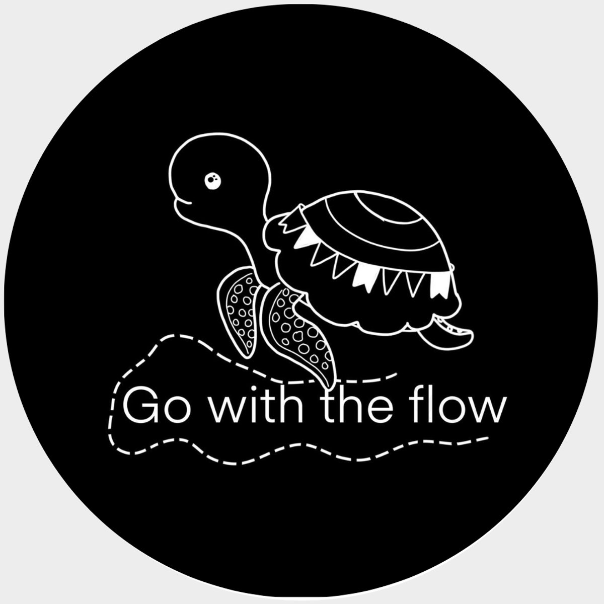 Lokaal Living - muurcirkel - 25 cm- schildpad - go with the flow - binnen en buiten - tuin