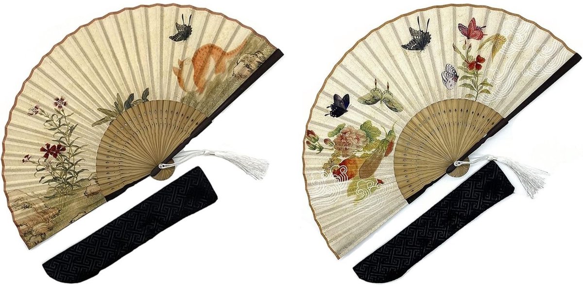Handwaaier - Spaanse Handwaaier - Verkoeling Waaiers voor Zomerse Themperatuur - Waaier Festival - Chinese Waaier - Festival Waaier - Verkoelend - Handventilator - Tegen Opvliegers - 2 Stuks met geschenkzakje - van Imperatoris