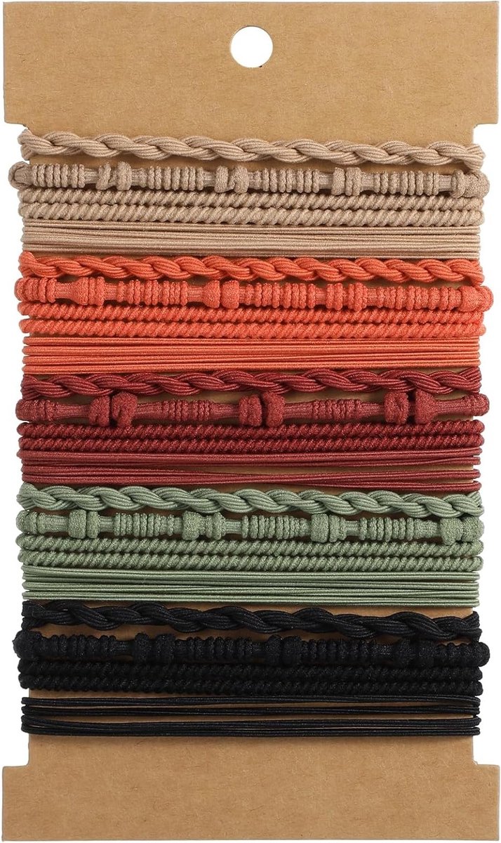 Boho Haarbanden Set van 20 Stuks voor Vrouwen, Vintage Elastische Haaraccessoires voor Dikke en Dunne Haarstijlen, Decoratieve Ponytail Houder en Vlechtbanden