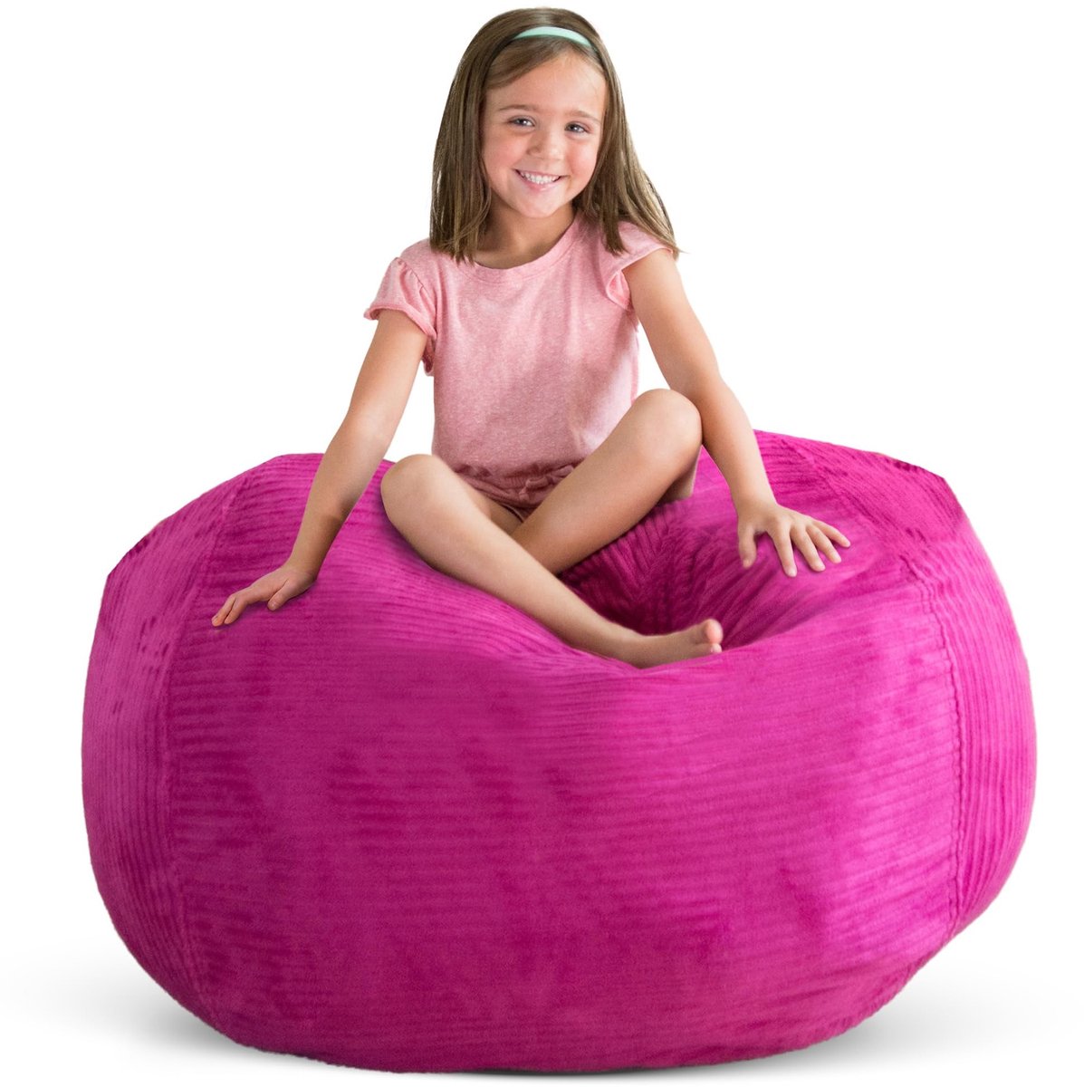 Vt products - Stuff 'n Sit - Opbergzak - Speelgoed organizer - Hot Pink - Zitzak voor kinderen - Ruimtebesparend - Geschikt voor knuffels