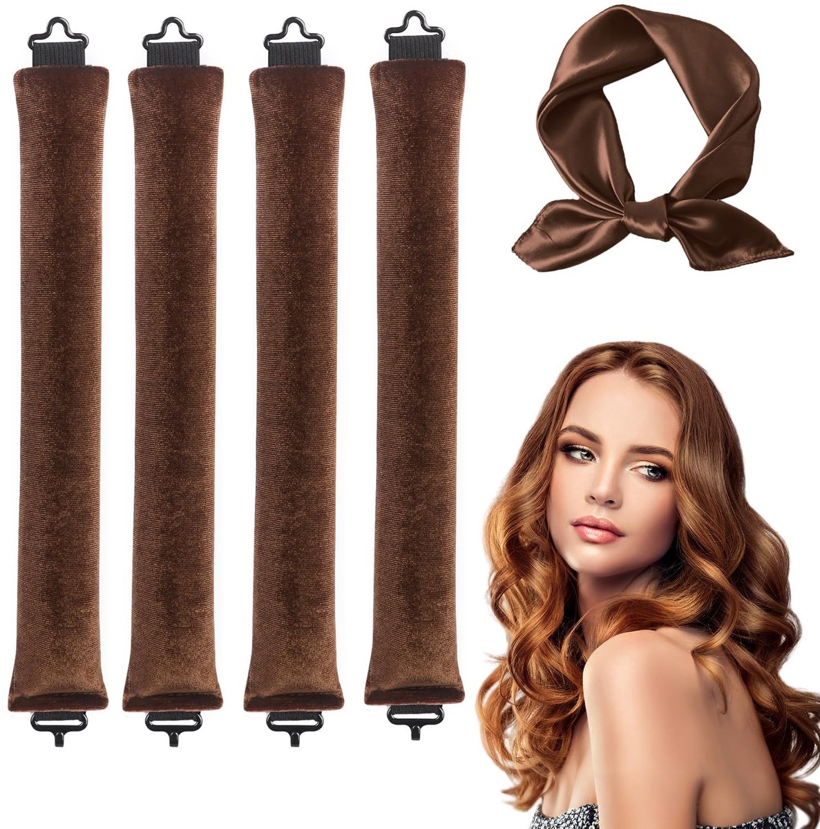 NTHProducts - Heatless Curlers - Haar krullers zonder warmte - Ideaal voor thuisgebruik - Geschikt voor alle haartypes - Inclusief haar sjaal