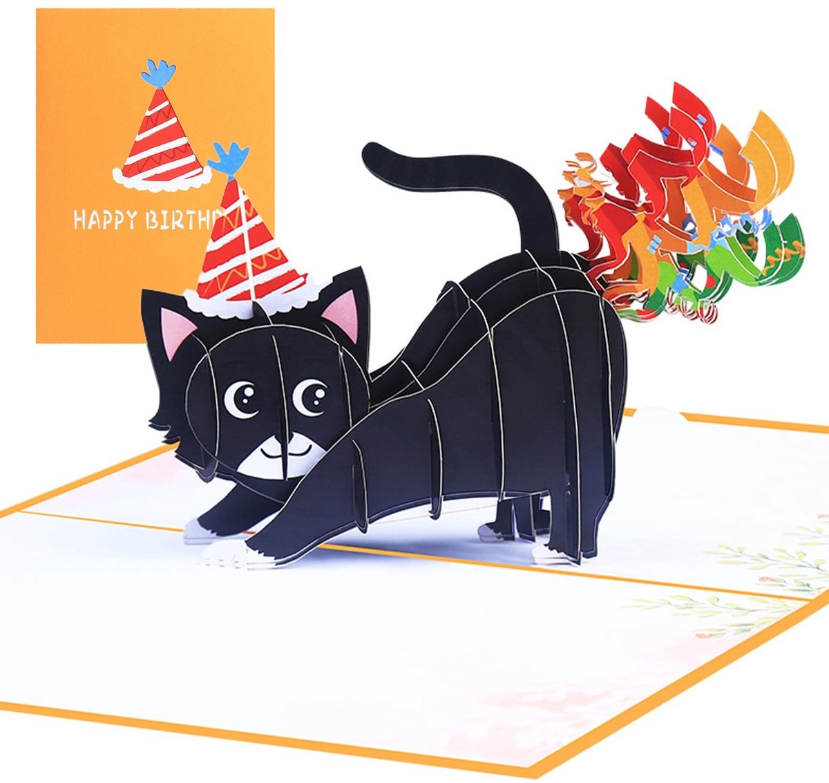 NTHProducts - 3D Pop Up Verjaardagskaart - Grappige Kat - Verassing voor Kattenliefhebbers - 18 cm x 13 cm - Uniseks - Perfect voor Verjaardagen