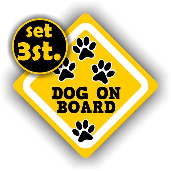 Chien à bord jeu d'autocollants pattes de chien avec texte