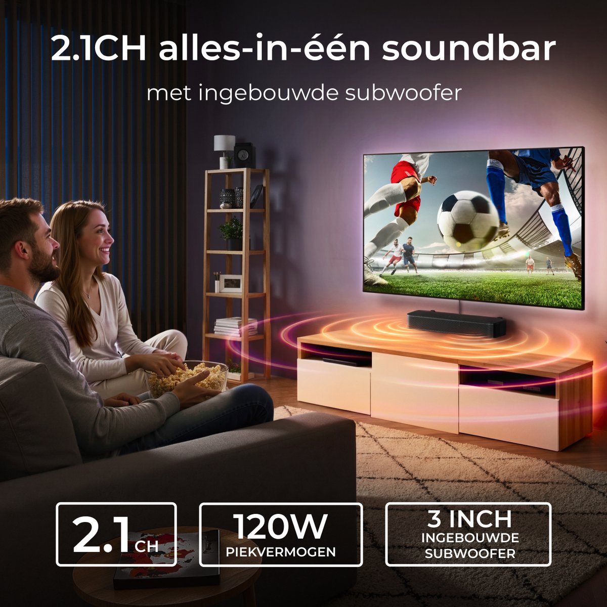 ULTIMEA 2.1 Soundbar met Ingebouwde Subwoofer - afbeelding 2