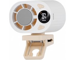 Draagbare airco voor auto, draagbare airco voor auto, clip-on ventilator met halfgeleiderkoeling - 199 snelheidsinstellingen, digitaal display, handsfree ventilator buiten, taille, rugzak