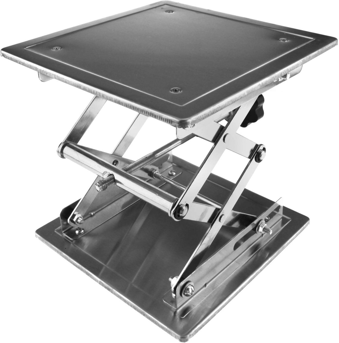 Byshayne - Lifting Platform - Stainless Steel - Max. 10 kg - 20x20cm - Verstelbaar - Ideaal voor Laboratoria - Robuust en Duurzaam