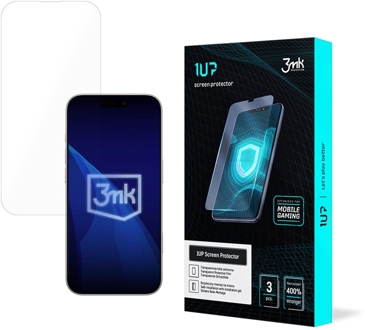3Mk 1Up Glazen Schermbeschermer Met Anti-Vibratie Voor Apple Iphone 17 Pro