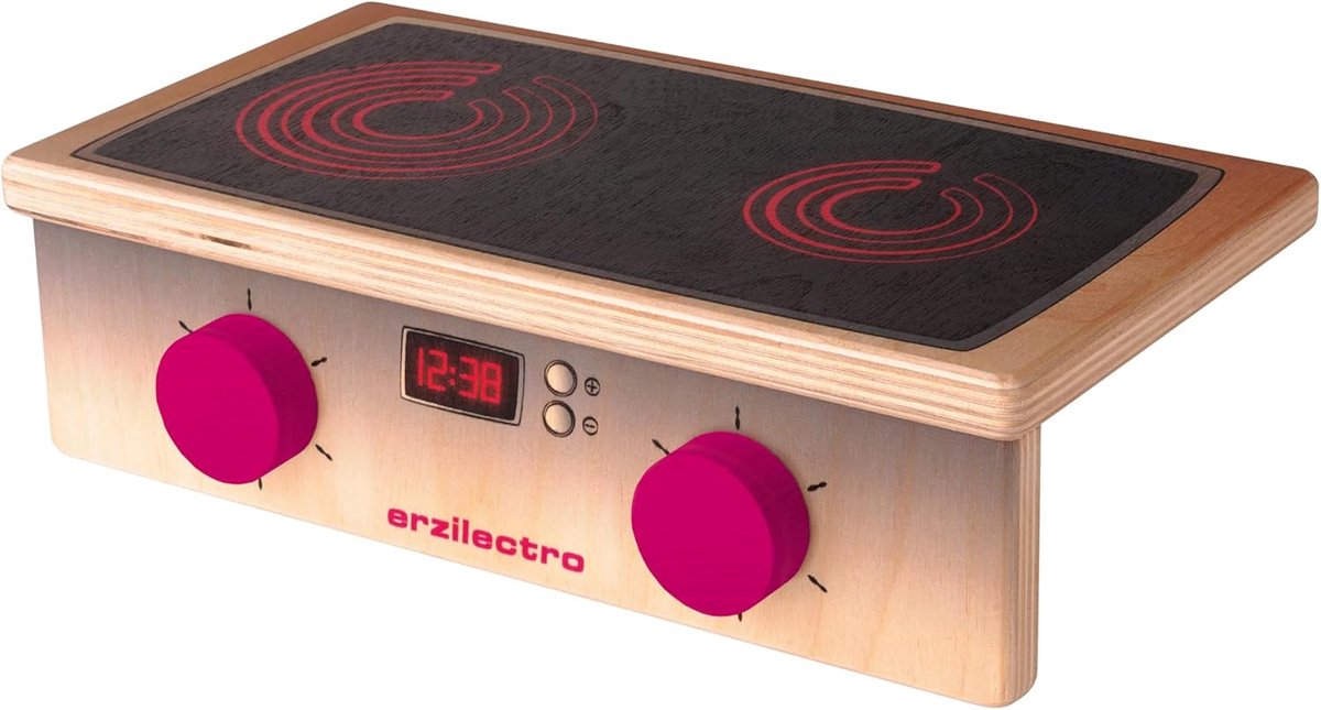 Houten Keukenset - Speelgoed fornuis grill - Kinderen rollenspel - Omkeerbaar ontwerp - 27.5 cm breed - Multicolor