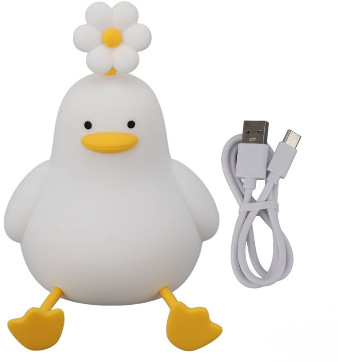 Dit schattige eendvormige nachtlampje is gemaakt van siliconen, heeft een oplaadbare batterij van 1200 mAh en een instelbare helderheid. Het is geschikt voor kinderen, naast het bed, in slaapkamers, studentenkamers en andere vergelijkbare ruimtes.