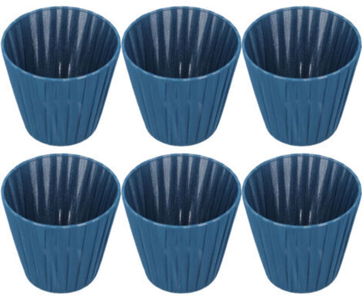 6-delige moderne minimalistische stoffen lampenkapset, geschikt voor kristallen clip-on kroonluchters en wandlampen, blauw.