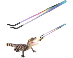 Voeder Tangen - Knaagdier Tangen - Reptielen Voeren - Siliconen Tip - 27 cm - Zwart