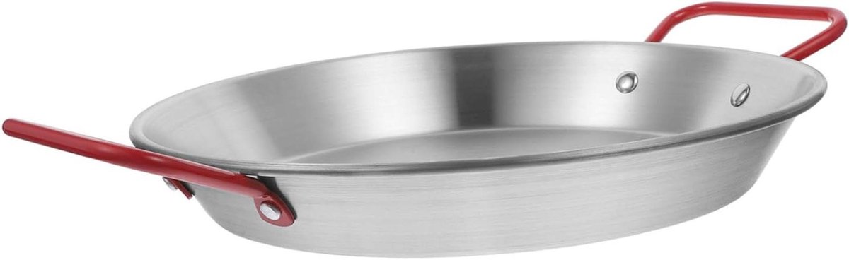 Koekenpan - Steelpan Grillpan - Lekker Koken - Platte Bodem - 22x17.5cm - Zilver