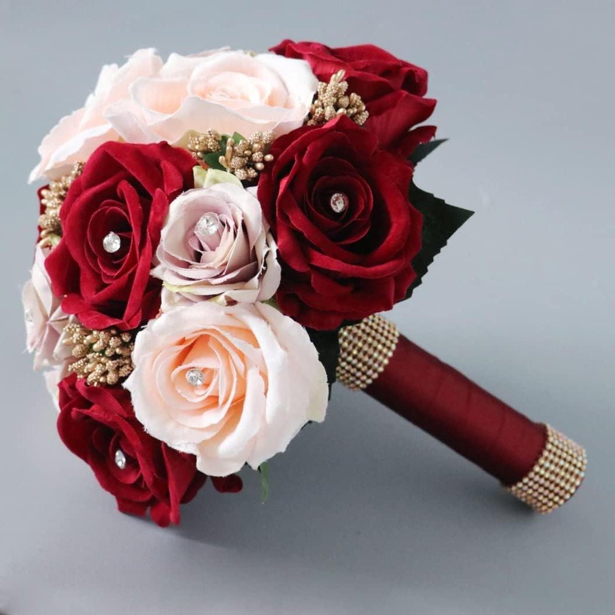 Kunstboeket Zonnebloemen - Bruidsboeket Decoratie - Bruiloft Decoratie - Handgemaakt met Kant - 24cm Diameter - Neutrale Tinten