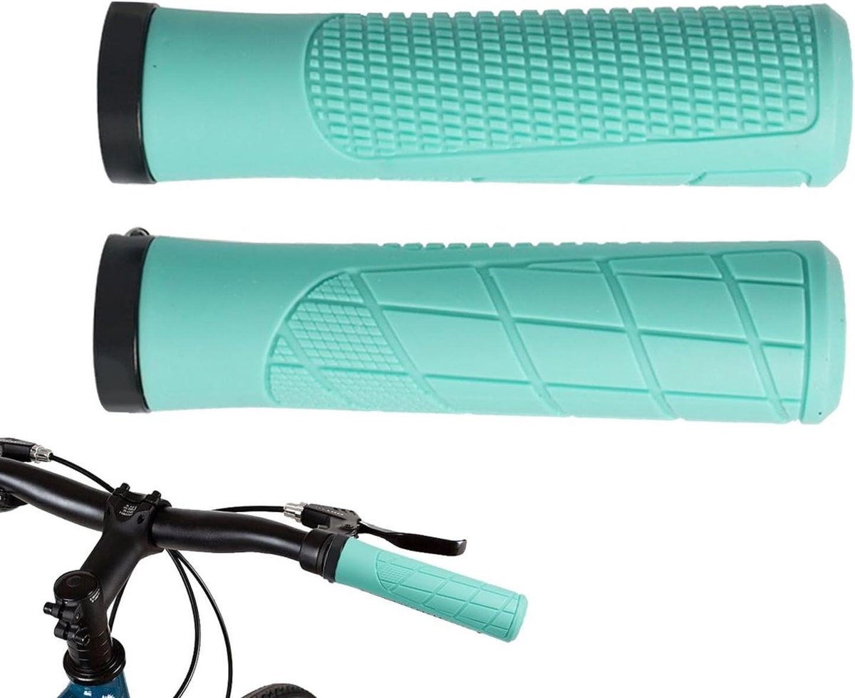 Fietsstuurgrepen - Handvatten - Comfortabel Fietsen - Schokabsorberend Ontwerp - 13.4cm Lengte - Muntgroen