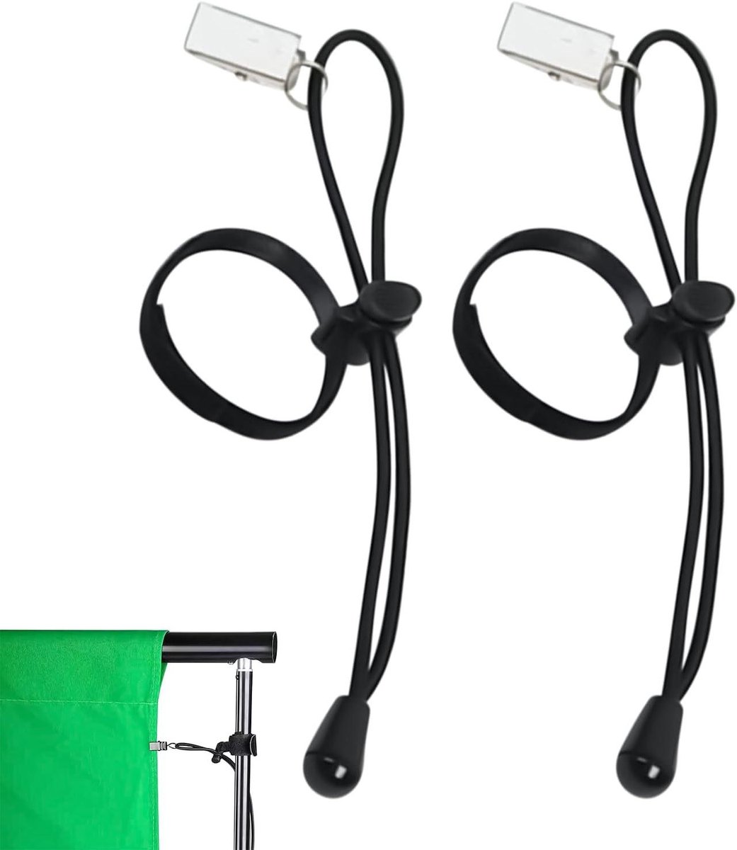 Achtergrond Clips - Stoffen Spanners - Studio Setup - Antislip Ontwerp - 2 Stuks - Zwart