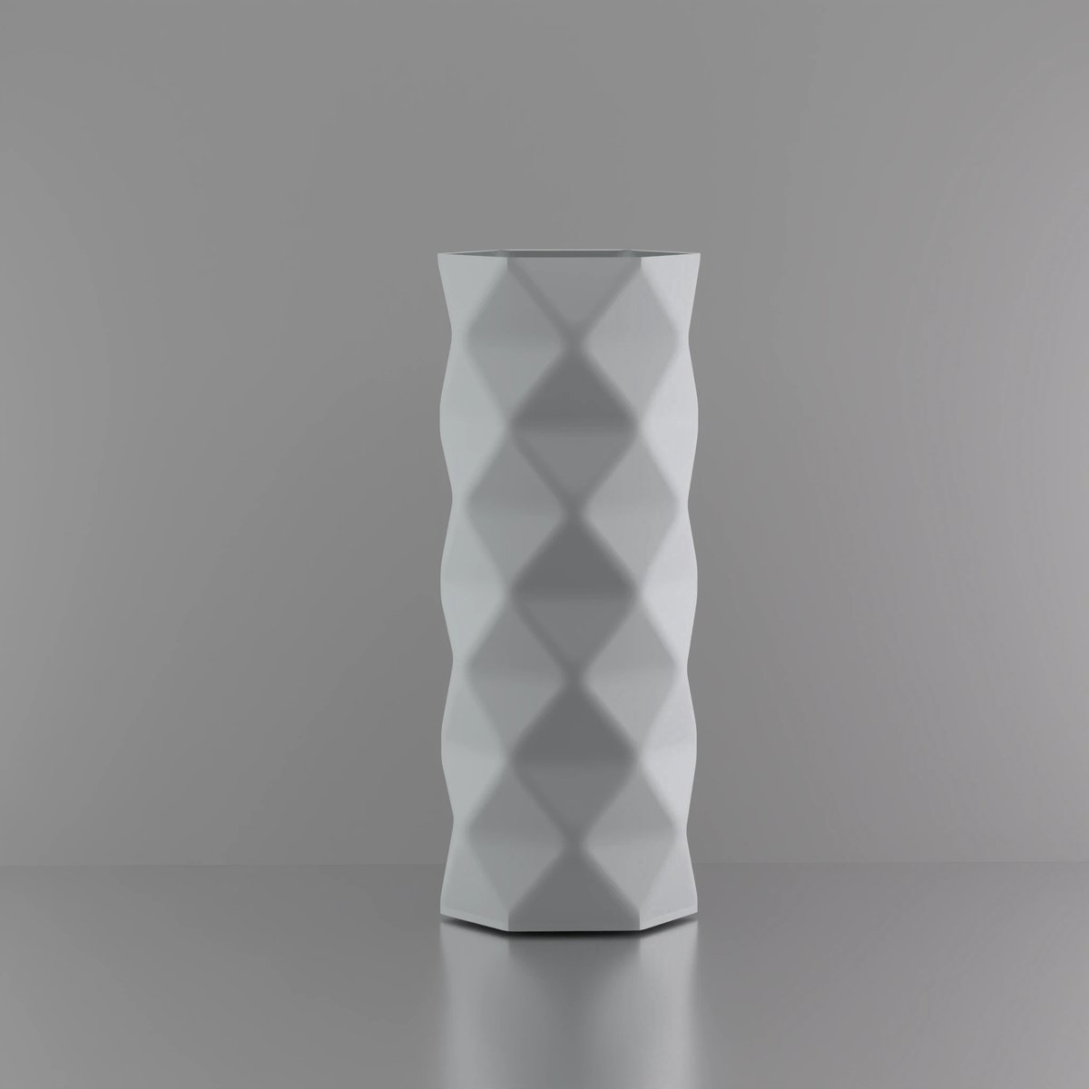 3d-gezellig Infiniti - Grote Vaas - Waterdicht - Grijs - Maat 40 cm - Kunststof - Modern - Bloemenvaas - 100% gerecycled PLA (bioplastic)