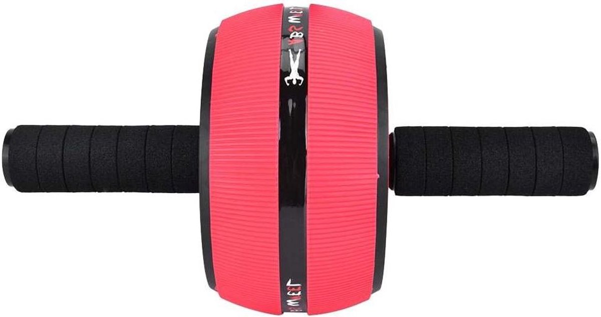 Abdominale Roller Wiel - Buikspier Trainer - Kracht Training - Ultra Brede Stabiliteit - 9.5 cm Wielbreedte - Rood