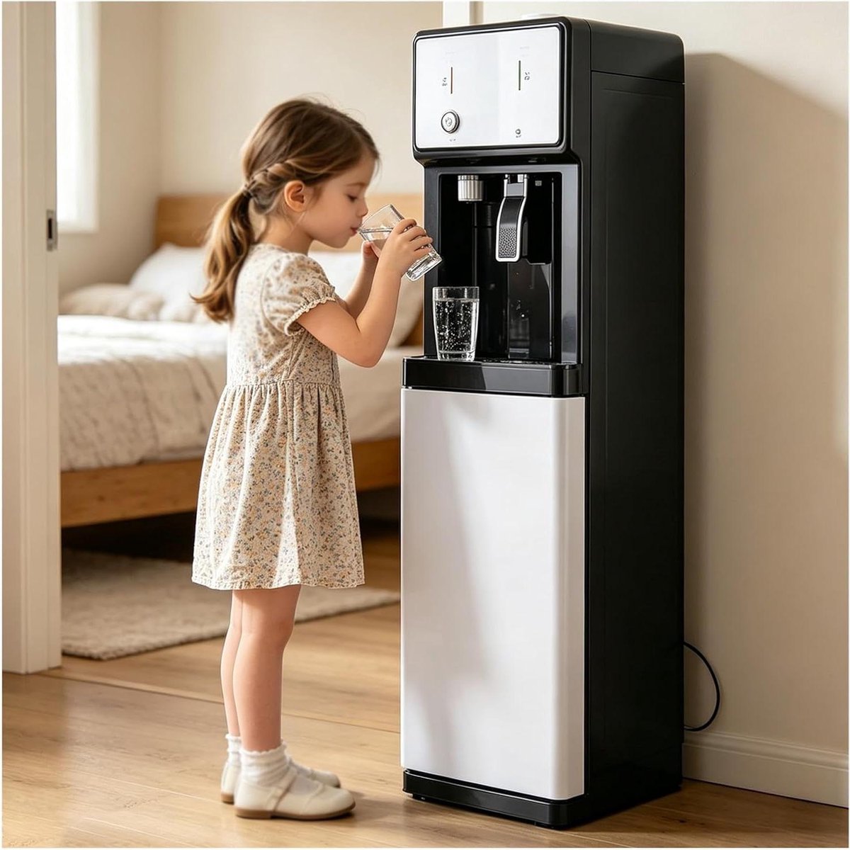 Vrijstaande Waterkoeler - Apparaat - Direct Drinkwater - Drie Temperatuurinstellingen - 105x31x31 cm - Wit