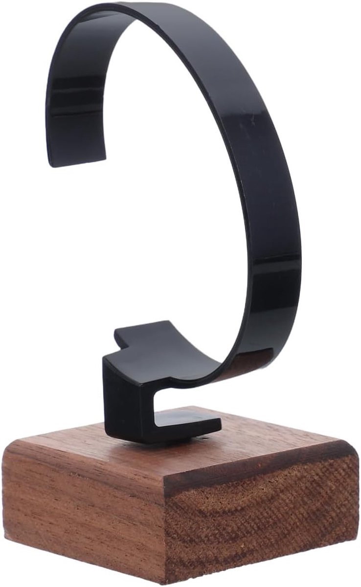Stijlvolle houten horlogehouder voor polshorloges, perfect voor presentatie en opslag, 1 stuk zwart C-design