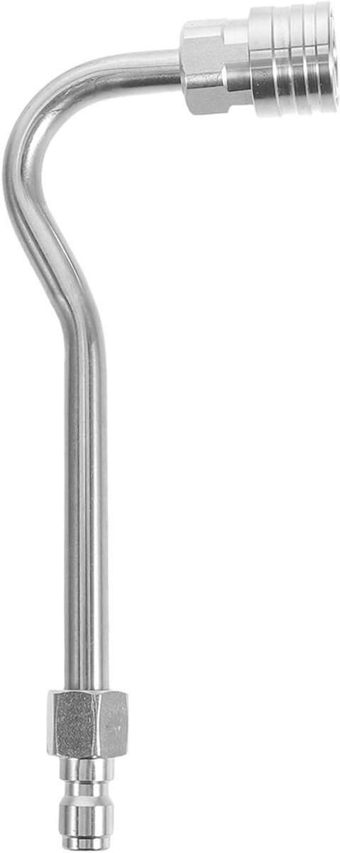 Hogedruksproeier gebogen stang - Reinigingslans AC - Auto airco reinigen - Snelkoppeling 1/4 inch - 172 cm - Zilver