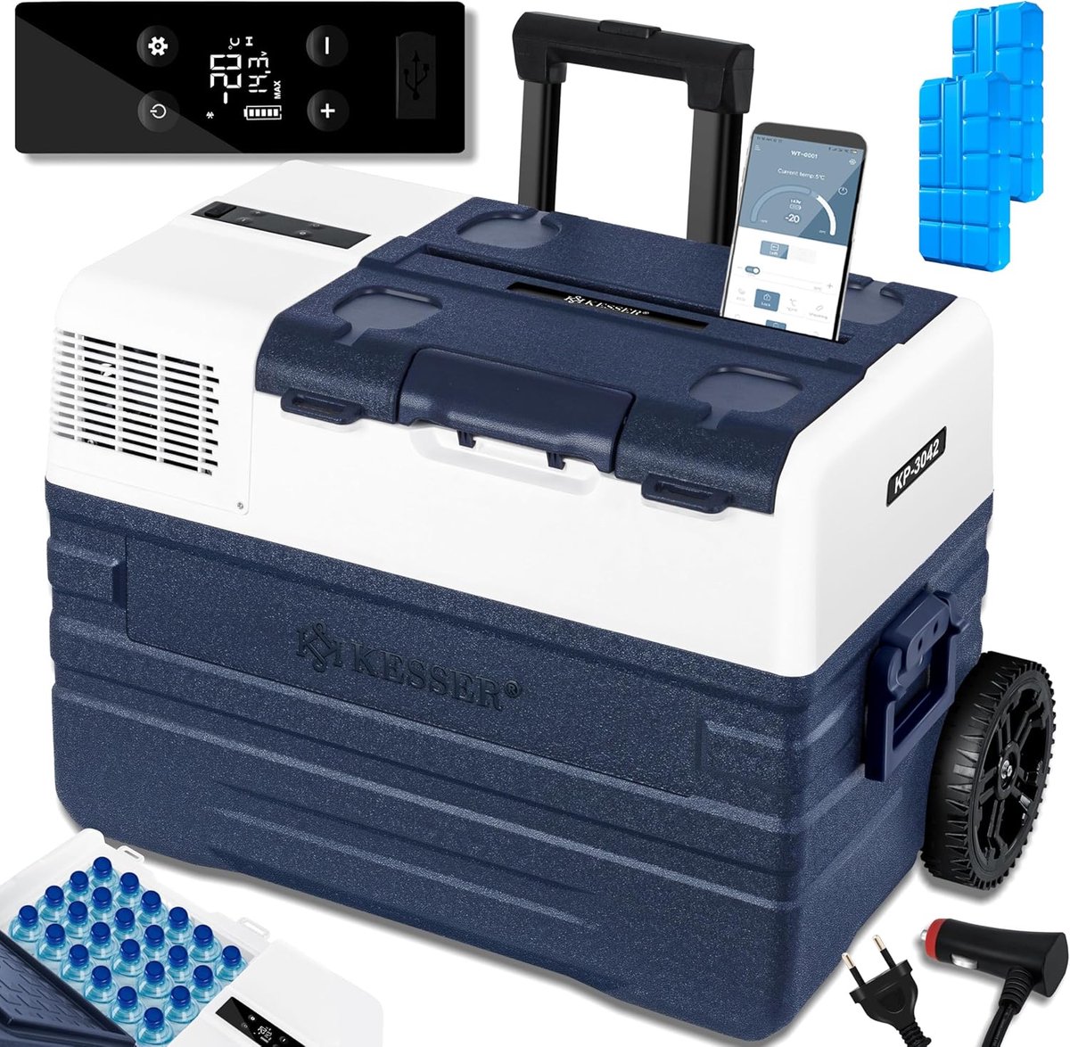 Compressor Koelbox - Elektrische Frigobox - Kamperen en Reizen - APP-bediening tot -20°C - 42 Liter - Marineblauw