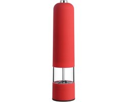 Elektrische Pepermolen - Automatische Kruidenmolen - Snel Kruiden Malen - Keramische Maalkern - 65 cm Breed - Rood