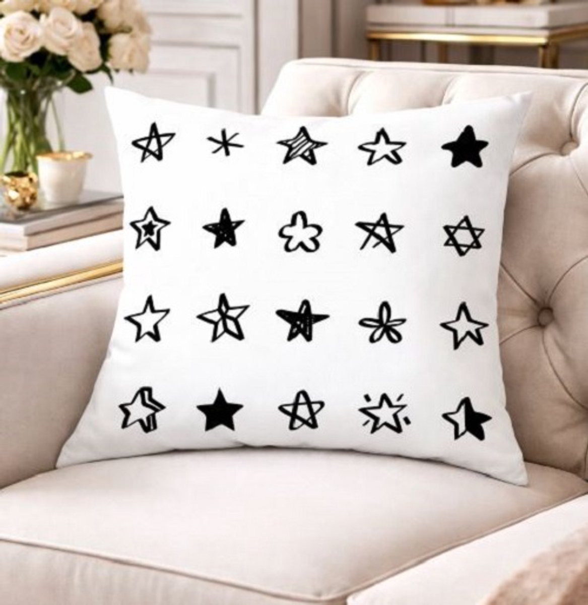 Black & White Living Collection Kussenhoes - 45 x 45 cm
