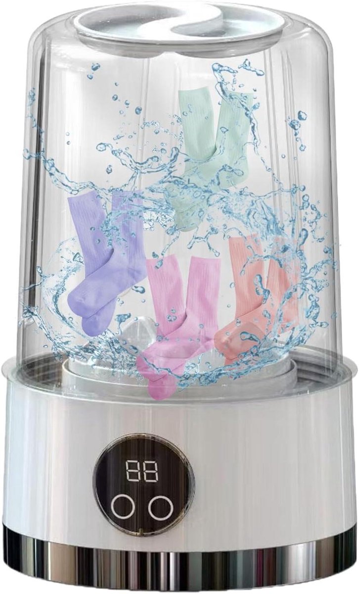 Ondergoed Wasmachine Compact Apparaat Hygiënisch Wassen Stille Motor 14 x 14 x 14 cm Wit