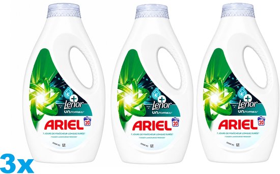 Ariel Wasmiddel Touch of Lenor 20 Wasbeurten - 3 x 900 ml - Voordeelverpakking