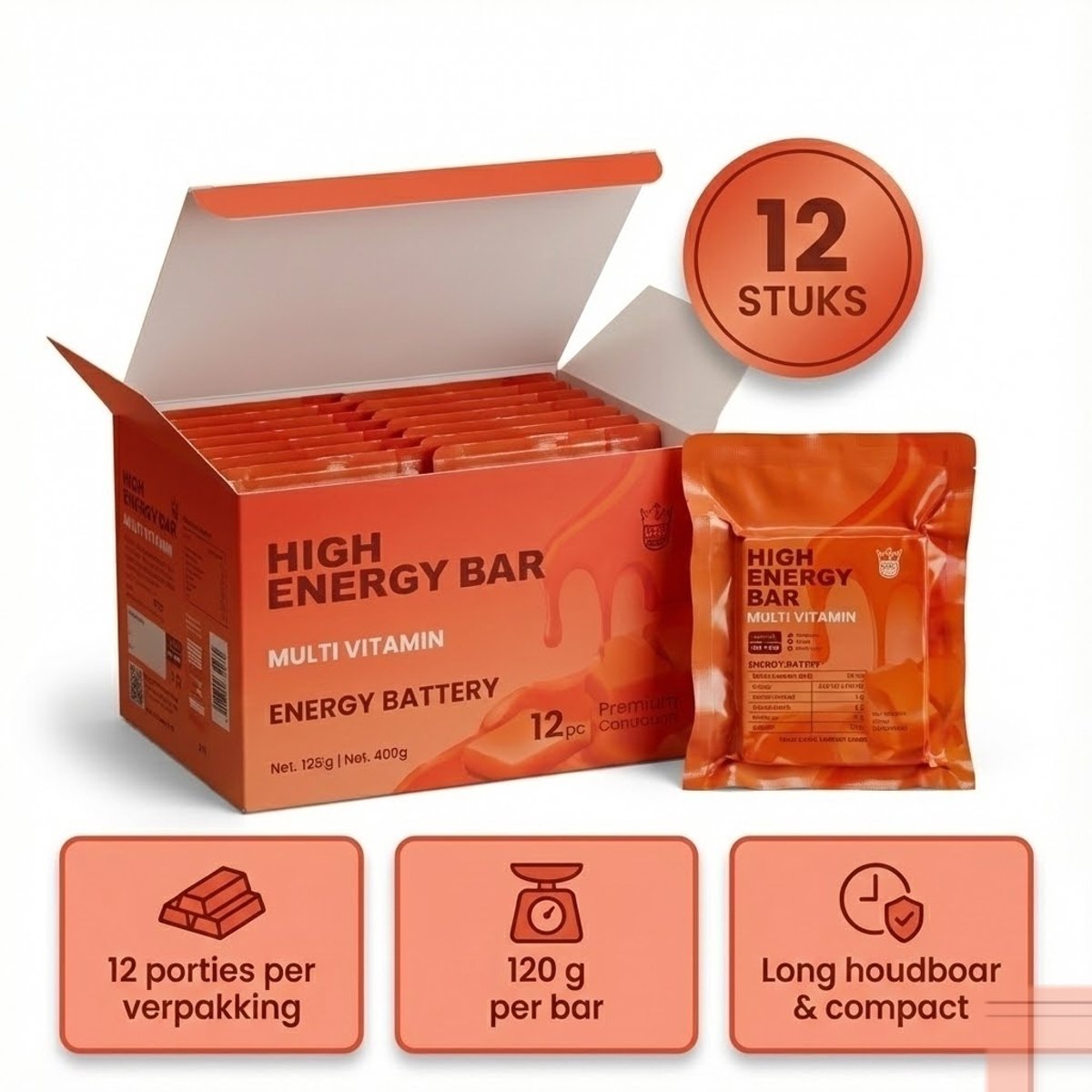Cover van High Energy Bar - Ready-to-Eat Noodvoeding - voor Prepping, Survival & Outdoor