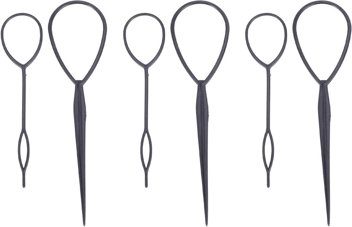 Haar Styler Set - Haar Twister - Haar Vormgeven - Magnetisch en Plastic - 6 Stuks - Zwart
