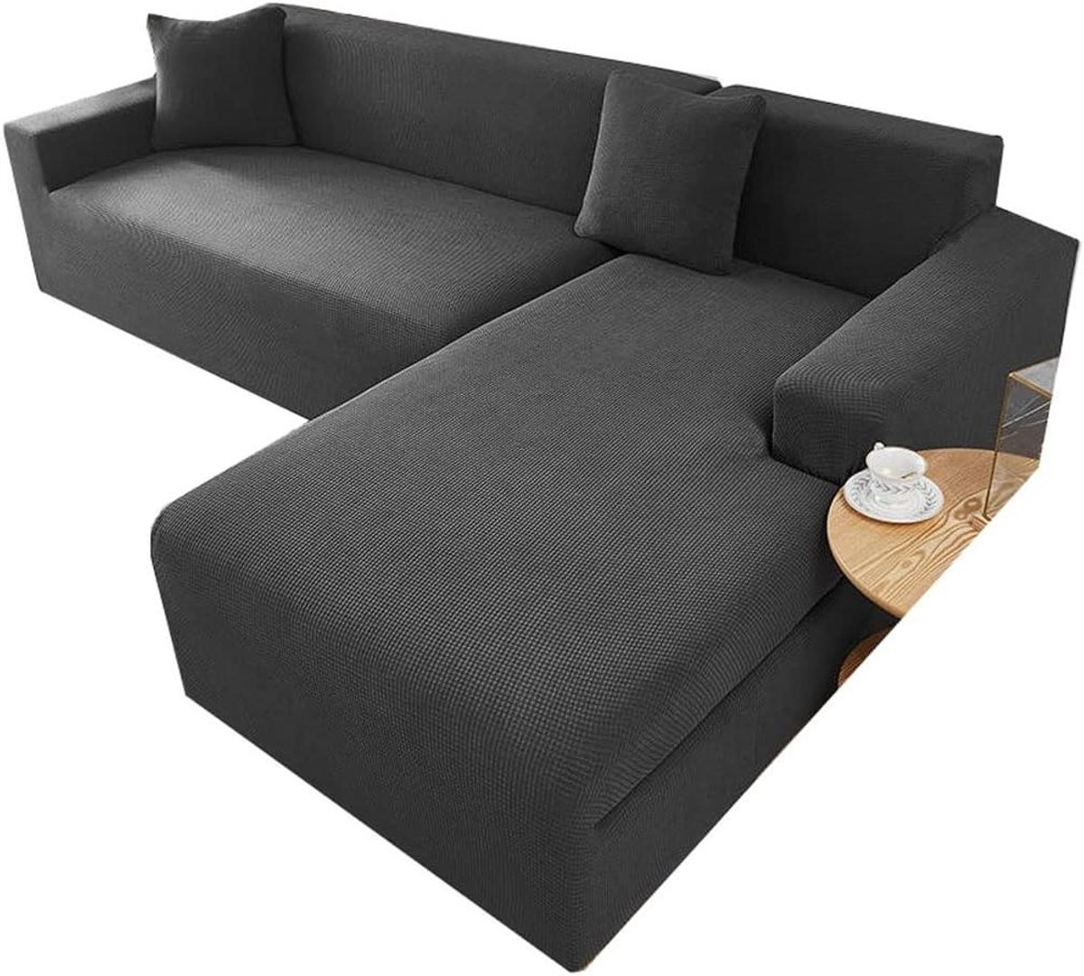 L-vormige Bankhoes - Hoekbank Beschermhoes - Meubels Beschermen - Stretch Materiaal - Verschillende Maten - Grijs Beige Bruin