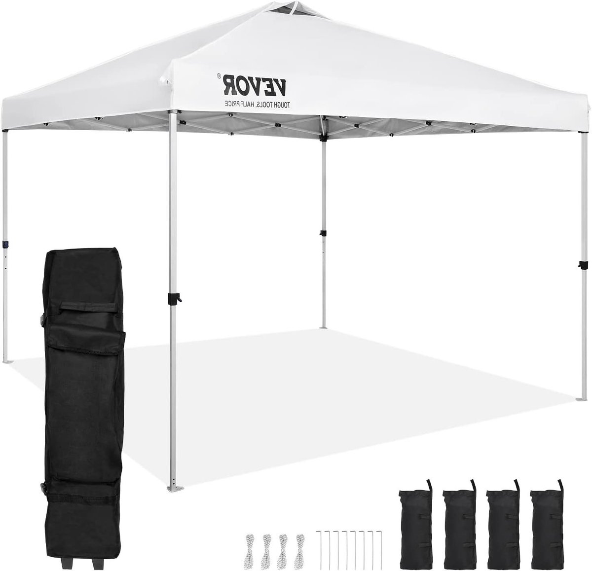 Pop up Partytent - Tent – Partytent Opvouwbaar - Pop up Tent - 3x3m - Waterdichte - 250D PU Partytent - met Wieltas - UV-bescherming - Wit