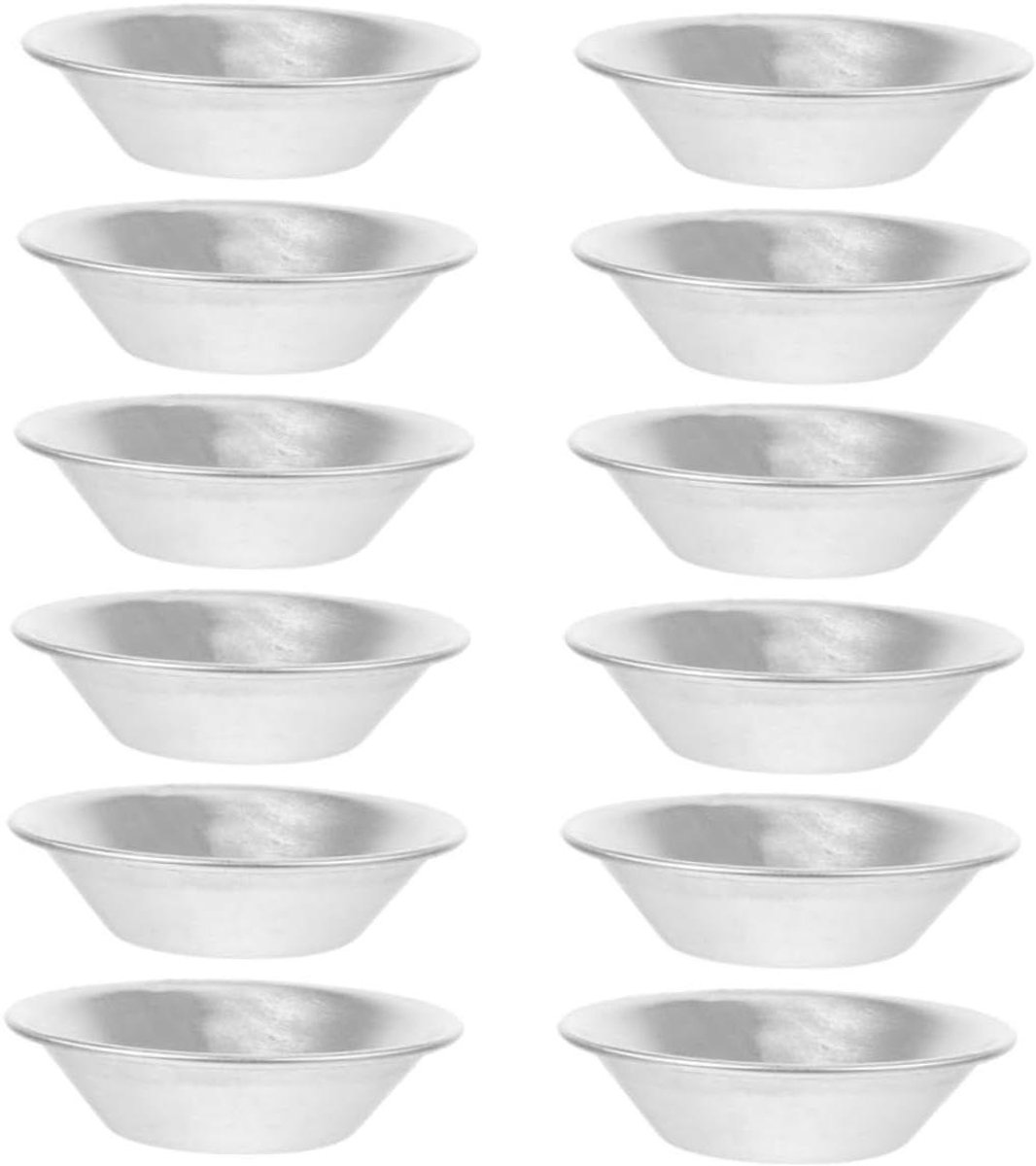 Eierpasteivormen - Mini taartvormen - Desserts Bakken - Antiaanbaklaag - 7x7x2 cm - Zilver