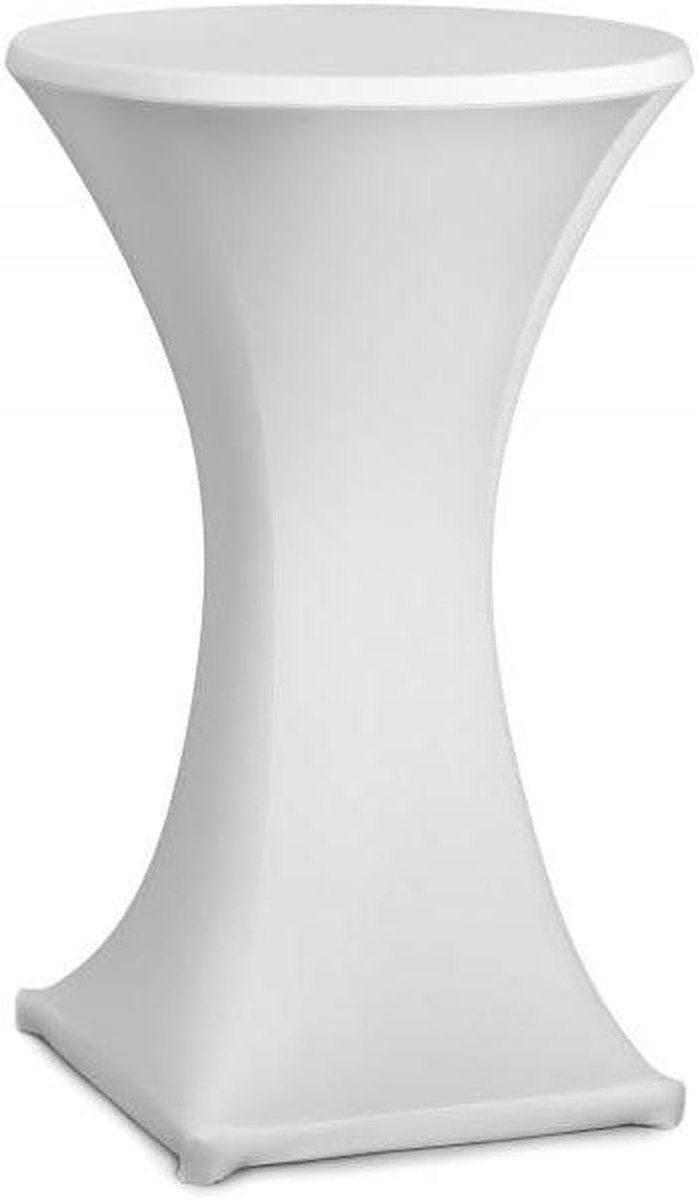 Tafelhoezen Set - Statafelhoezen - Feestelijke Decoratie - Elastisch Stof - 80 cm - Wit