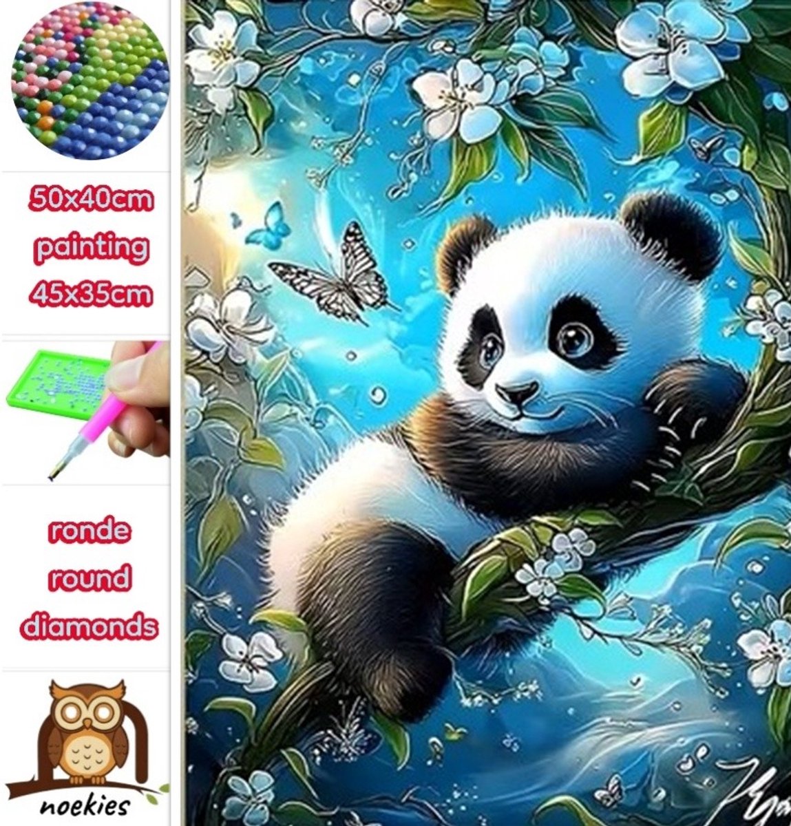 nr 90 Diamond Painting Pandabeer 50x40cm (rond)