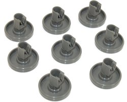Vaatwasser Wieltjes - Onderste Mand Wielen - Reparatie Huishoudelijk - Origineel Onderdeel - 8 Stuks - Wit