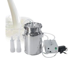 Elektrische Melkmachine - Koe Geit - Efficiënt Melken - Roestvrij Staal - 5 Liter - Zilver
