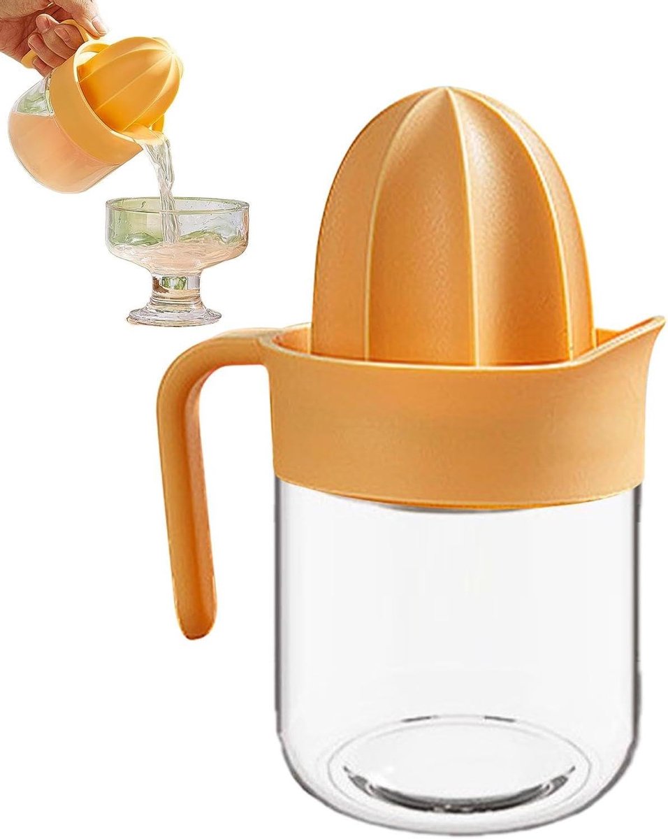 Handpers Fruit - Sapcentrifuge Keuken - Vers sap maken - Spatwaterdicht ontwerp - 450ml - Transparant