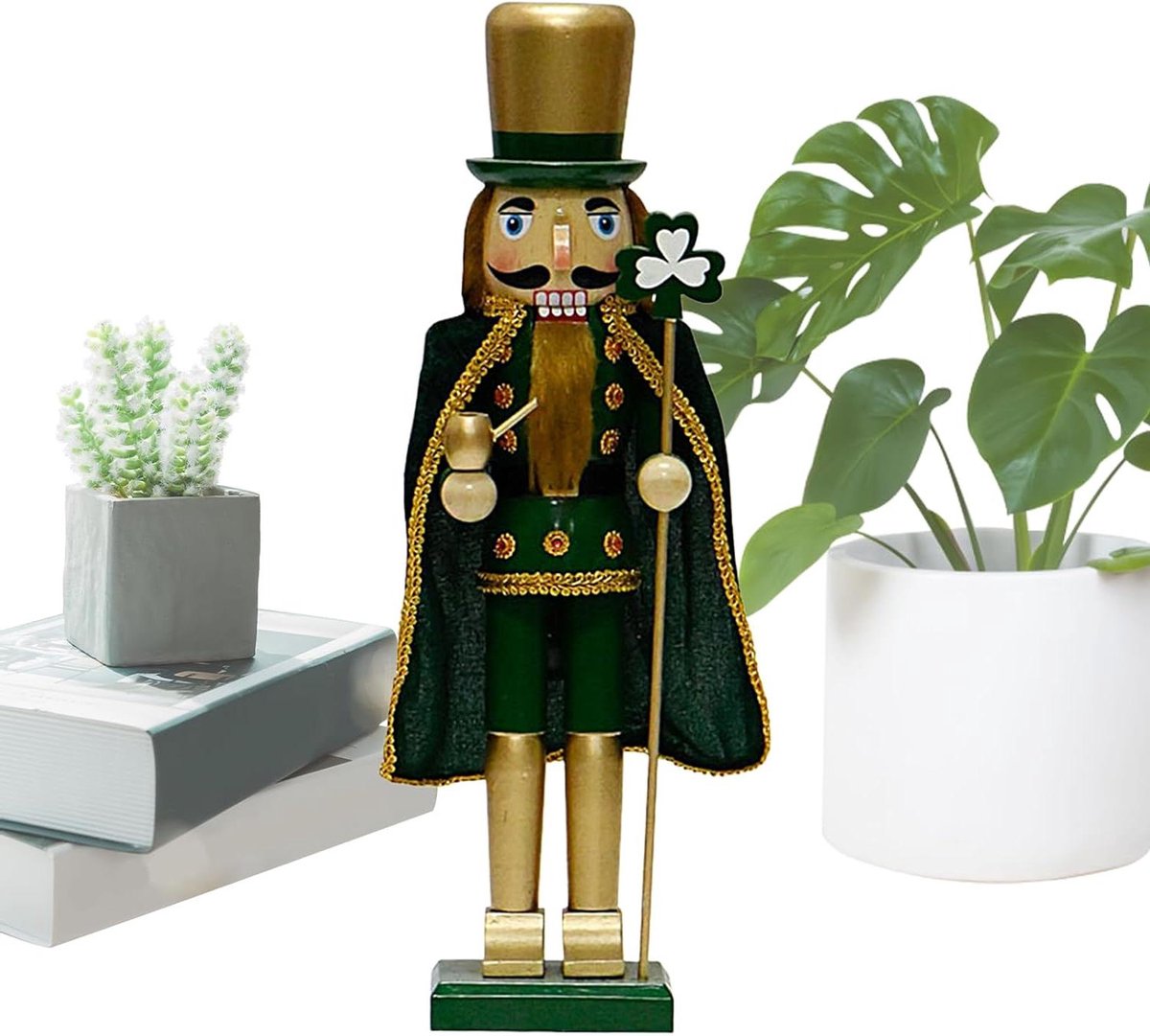 Kerst Notenkraker - Houten Figuur - Feestelijke Decoratie - Klassiek Design - 38 cm - Natuurlijk