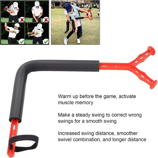 Swing Trainer - Houding Corrector - Golf Training - Verstelbare Polsband - 55 x 45 x 4 cm - Rood — afbeelding 2