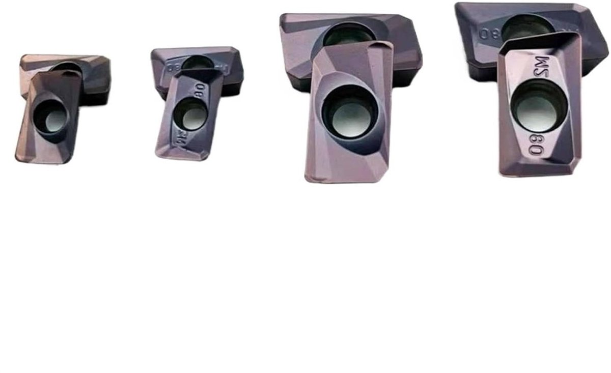 Wisselplaatfrees Set - Metaalbewerking Frees - CNC Frezen - Hardmetalen Kwaliteit - 10 Stuks - Zilverkleurig