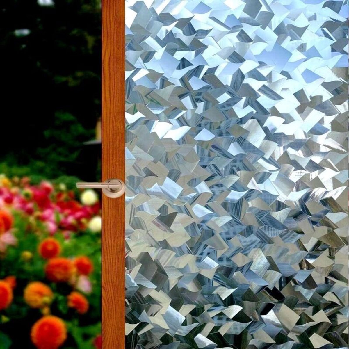 (45x200 cm) 3D decoratieve raamfolie - Zelfklevend - Ondoorzichtig - Geen lijm nodig - geschikt voor ramen - Glitter