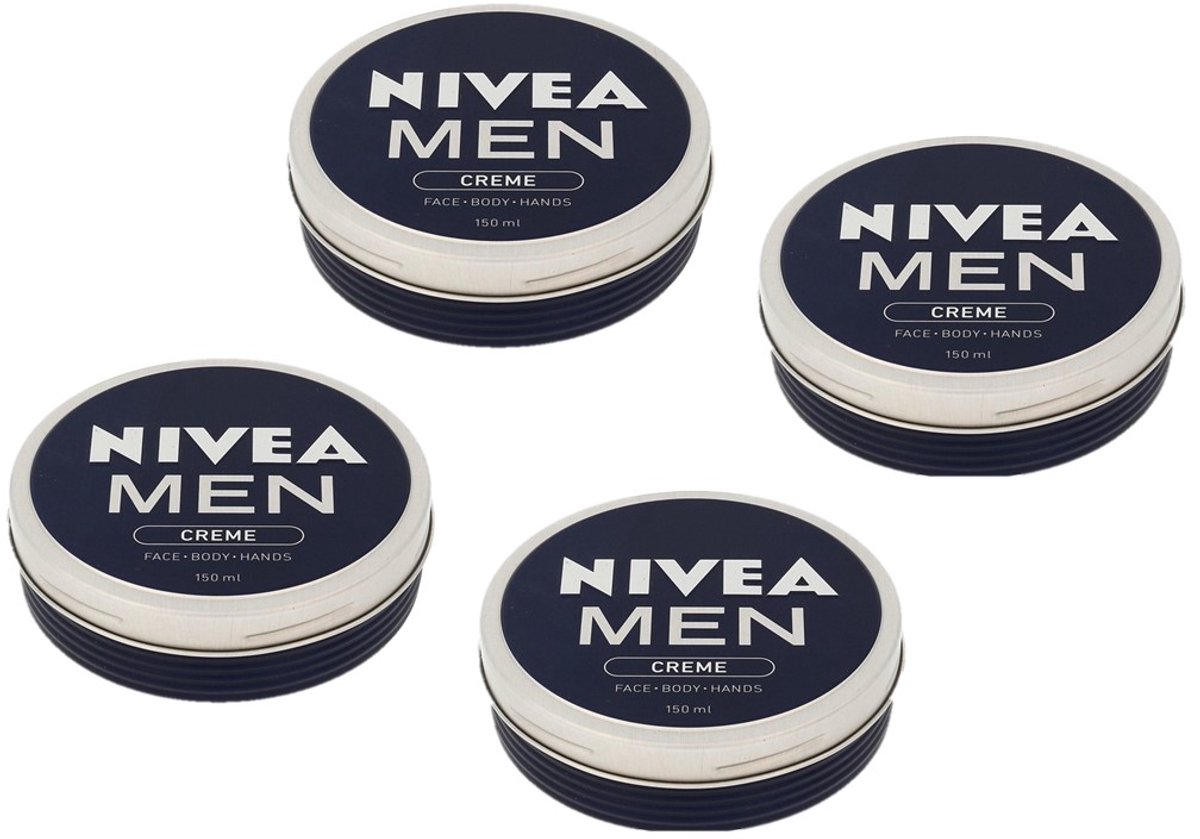 NIVEA MEN Crème - 3in1 - Bodycrème - Vitamine E - Hydrateert en verzorgt - 4x 150ml