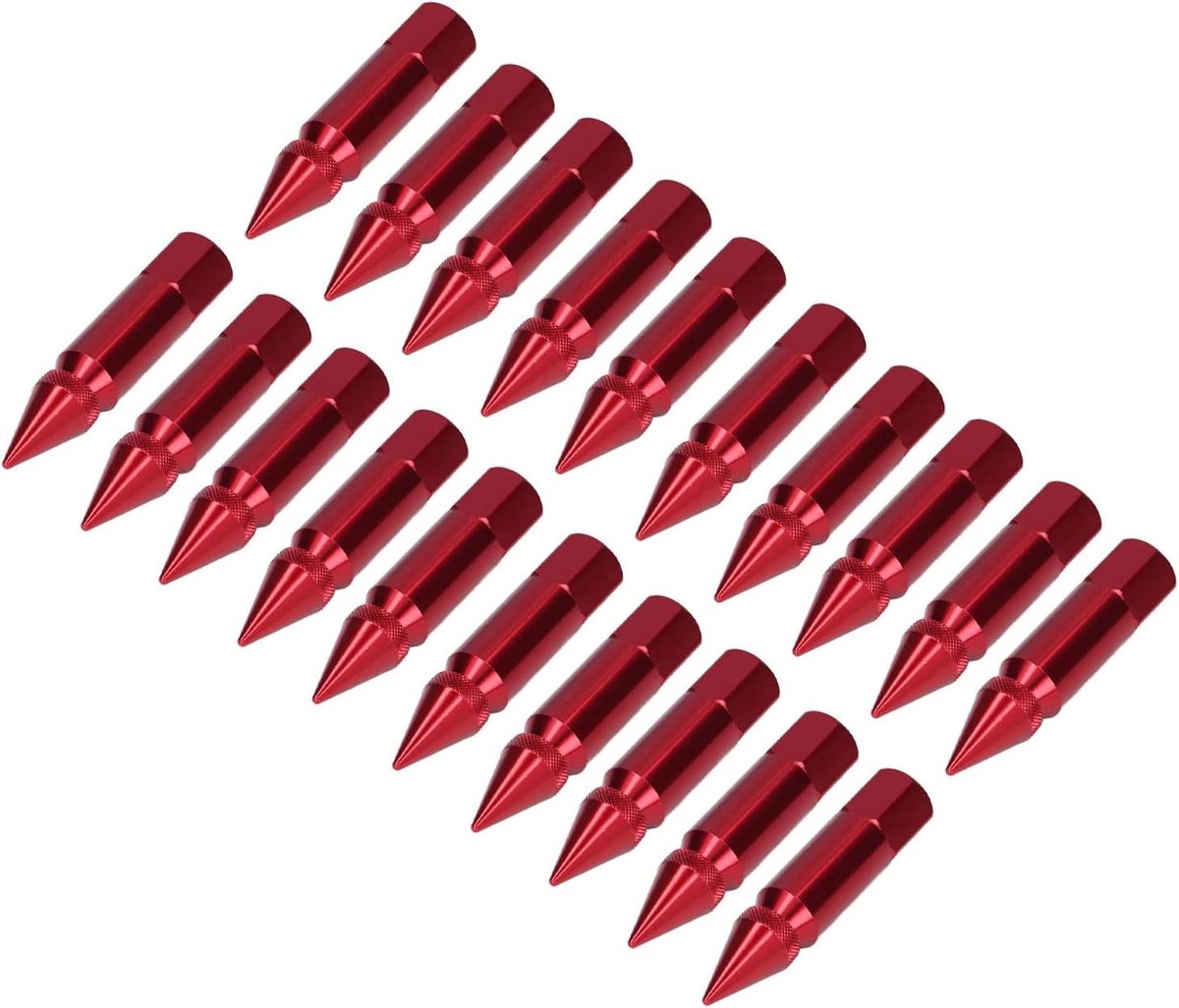 Universele M12x1.5 Racing Wielmoeren, 20 Stuks Aluminium Spiked Wielmoeren met Steeksleutelaccessoires - Perfect voor Auto's en Motorracen
