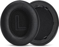 Vervangbare oorkussenhoezen, geschikt voor Anker Soundcore Life 2/Q20/Q20I/Q20BT over-ear koptelefoons, oorkussens gemaakt van zachter PU-leer, geluidsisolerend schuim (niet geschikt voor Life 2 Neo) - zwart, 1 paar