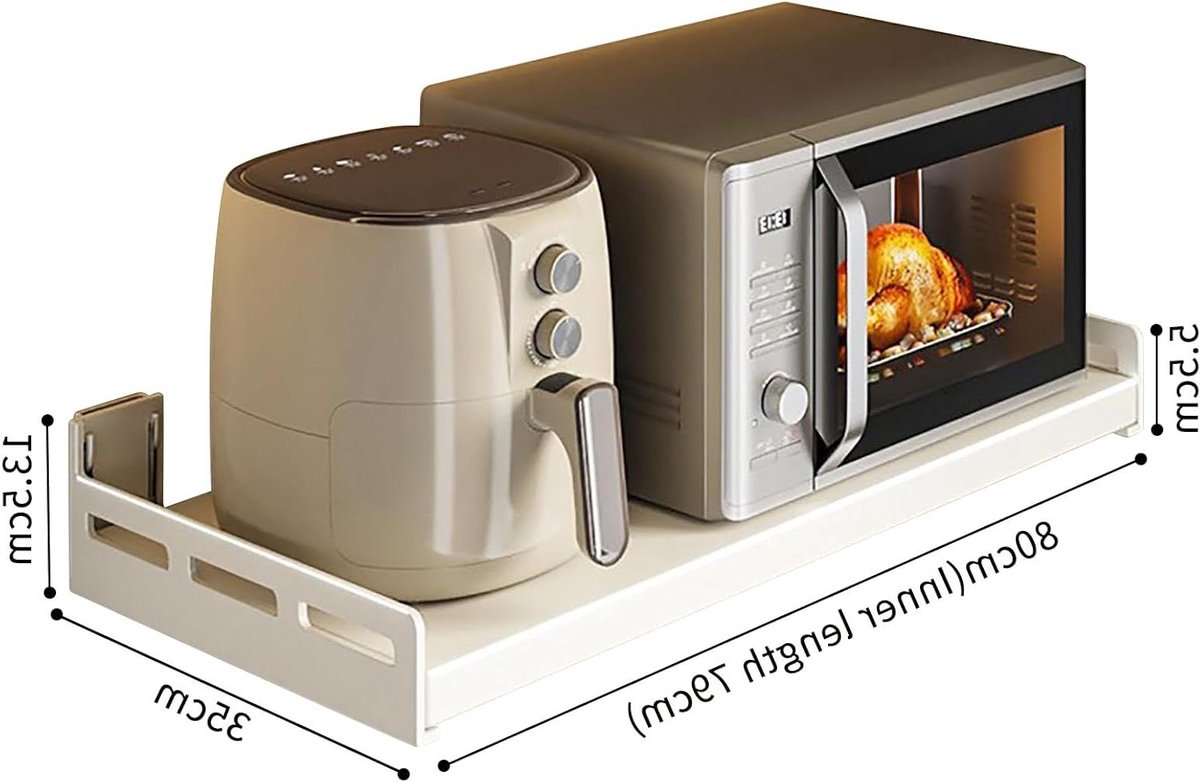 Magnetron Plank - Keuken Opbergrek - Keuken Organiseren - Robuuste Koolstofstaal - 80cm - Wit