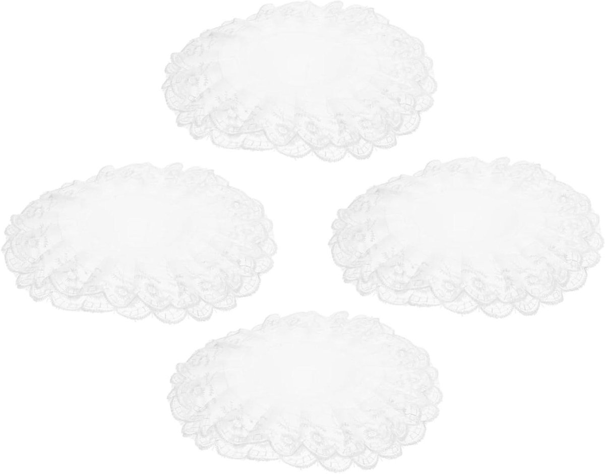 Boeket Houders - Bruidsboeket Houder - Bloemstukken Maken - Kant Rand Detail - 4 Stuks - Wit
