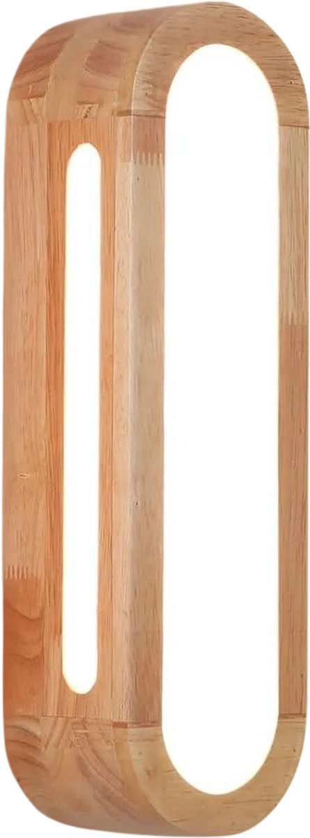 Emvae Wandlamp - Muurlamp - Binnen - LED - Hout - Warm Wit 3000K - 12W - Hout - 34x10x8cm
